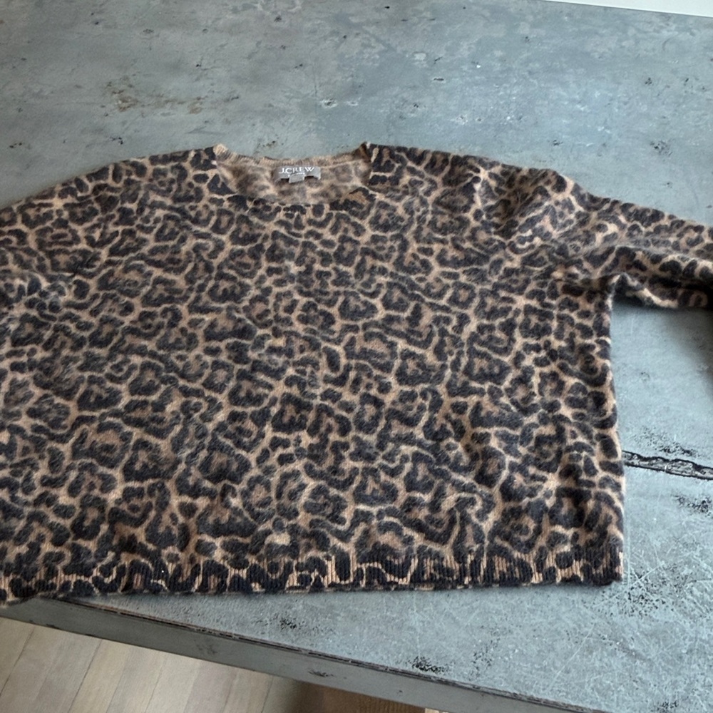 J. Crew Tan fuzzy Cashmere sweater.